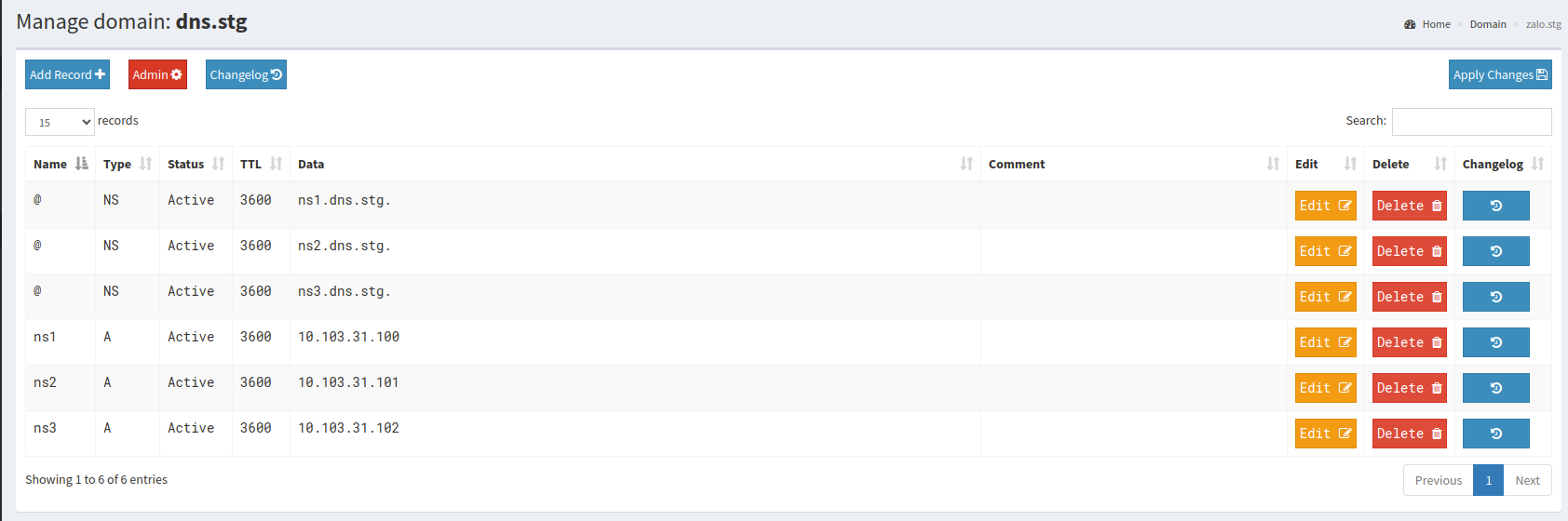powerdns-admin-records